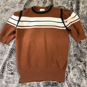 Bohme Women's Crewneck Sweater in Brown and Cream